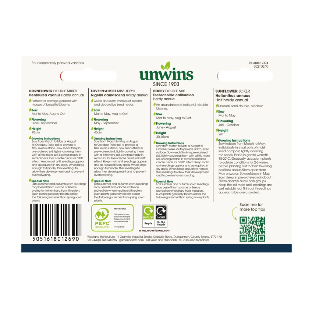 Unwins Mixed Scatter & Grow Collection Seeds 5051618012690 2